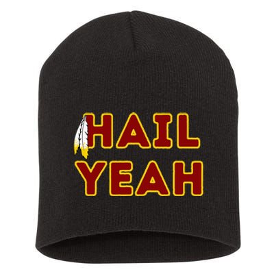 Hail Yeah Burgundy Gold Foot Ball Short Acrylic Beanie