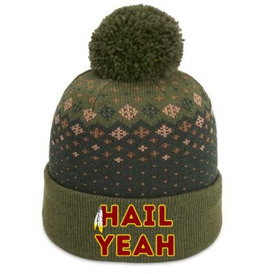 Hail Yeah Burgundy Gold Foot Ball The Baniff Cuffed Pom Beanie