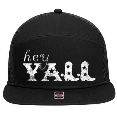 Hey YAll Cowboy Boots 7 Panel Mesh Trucker Snapback Hat