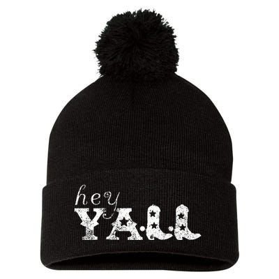 Hey YAll Cowboy Boots Pom Pom 12in Knit Beanie