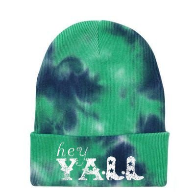 Hey YAll Cowboy Boots Tie Dye 12in Knit Beanie