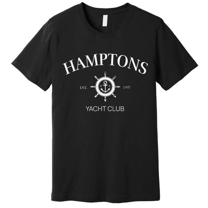 Hamptons Yacht Club Tennis Crewneck Preppy Aesthetic Premium T-Shirt