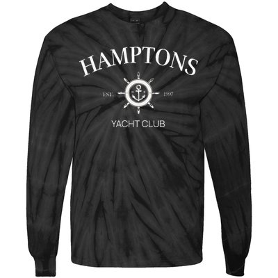 Hamptons Yacht Club Tennis Crewneck Preppy Aesthetic Tie-Dye Long Sleeve Shirt