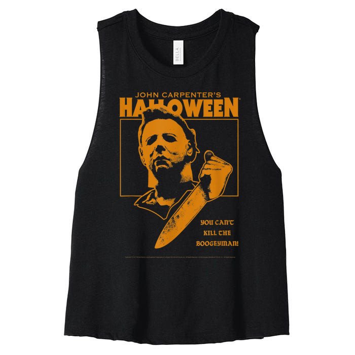 Halloween You Can't Kill The Boogeyman! Women's Racerback Cropped Tank