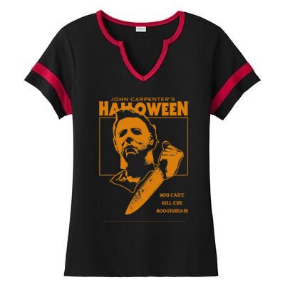 Halloween You Cant Kill The Boogeyman! Ladies Halftime Notch Neck Tee