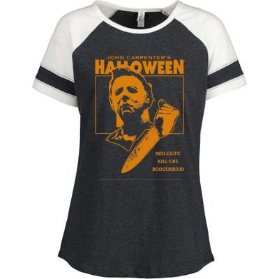 Halloween You Cant Kill The Boogeyman! Enza Ladies Jersey Colorblock Tee