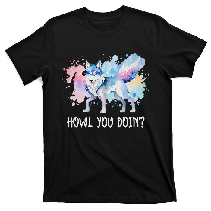 Howl You Doin Wolf Japanese Anime Manga Wolves T-Shirt