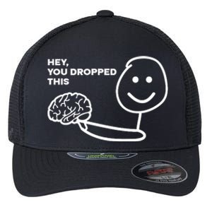 Hey You Dropped This Brain Funny Sarcastic Flexfit Unipanel Trucker Cap