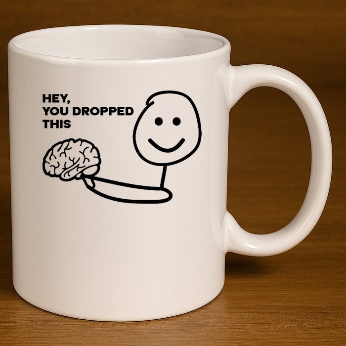 Hey You Dropped This Brain Funny Sarcastic 11oz C Handle Ceramic Mug