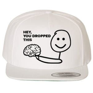 Hey You Dropped This Brain Funny Sarcastic Wool Snapback Cap