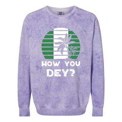 How You Dey Nigerian Flag Quote Colorblast Crewneck Sweatshirt