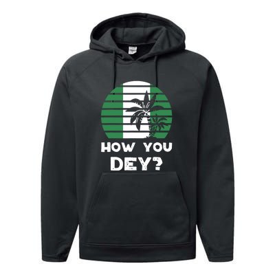 How You Dey Nigerian Flag Quote Performance Fleece Hoodie