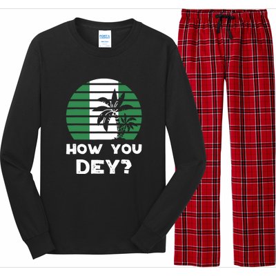 How You Dey Nigerian Flag Quote Long Sleeve Pajama Set