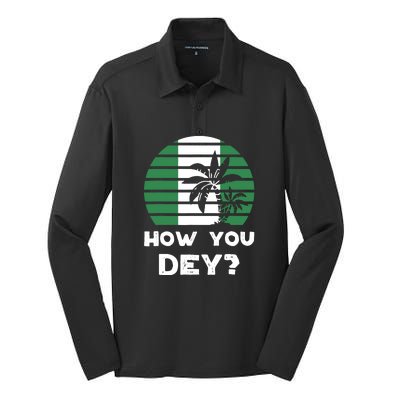 How You Dey Nigerian Flag Quote Silk Touch Performance Long Sleeve Polo