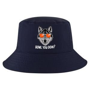 Howl You Doin Wolf With Sunglasses Cool Comfort Performance Bucket Hat