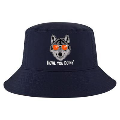 Howl You Doin Wolf With Sunglasses Cool Comfort Performance Bucket Hat