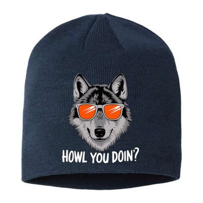 Howl You Doin Wolf With Sunglasses Sustainable Beanie