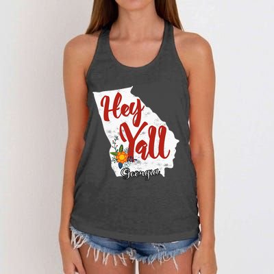 Hey YaLl Georgia Women's Knotted Racerback Tank