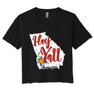 Hey YaLl Georgia Women's Crop Top Tee