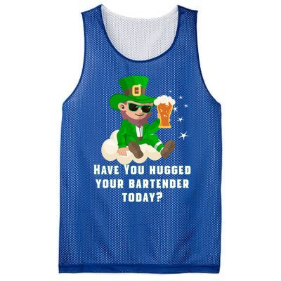 Have You Hugged Your Bartender Today? St Patricks Day Great Gift Mesh Reversible Basketball Jersey Tank