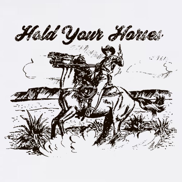 Hold Your Horses Rodeo Western Cowboy Retro Gift Doggie Tank