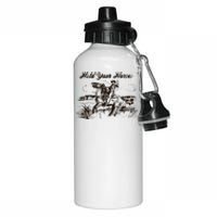 Hold Your Horses Rodeo Western Cowboy Retro Gift Aluminum Water Bottle