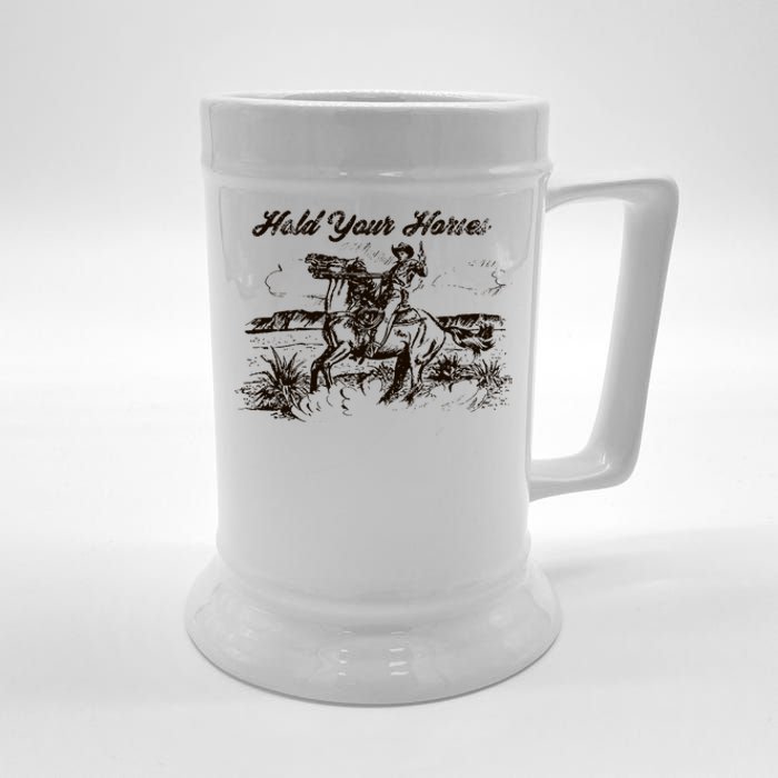 Hold Your Horses Rodeo Western Cowboy Retro Gift Beer Stein