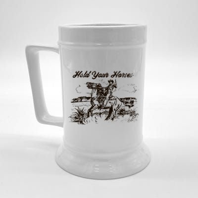 Hold Your Horses Rodeo Western Cowboy Retro Gift Beer Stein