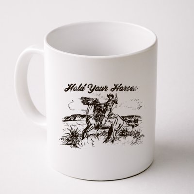 Hold Your Horses Rodeo Western Cowboy Retro Gift Mug
