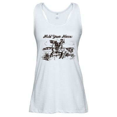 Hold Your Horses Rodeo Western Cowboy Retro Gift Ladies Essential Flowy Tank