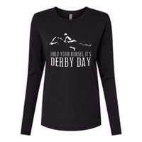 Hold Your Horses ItS Derby Day Horse Jockey Womens Cotton Relaxed Long Sleeve T-Shirt