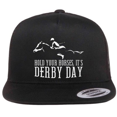 Hold Your Horses ItS Derby Day Horse Jockey Flatbill Hat