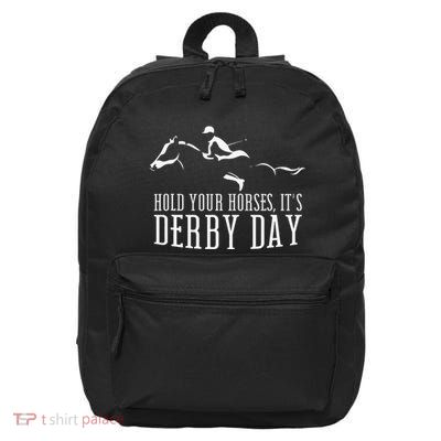 Hold Your Horses ItS Derby Day Horse Jockey 16 in Basic Backpack