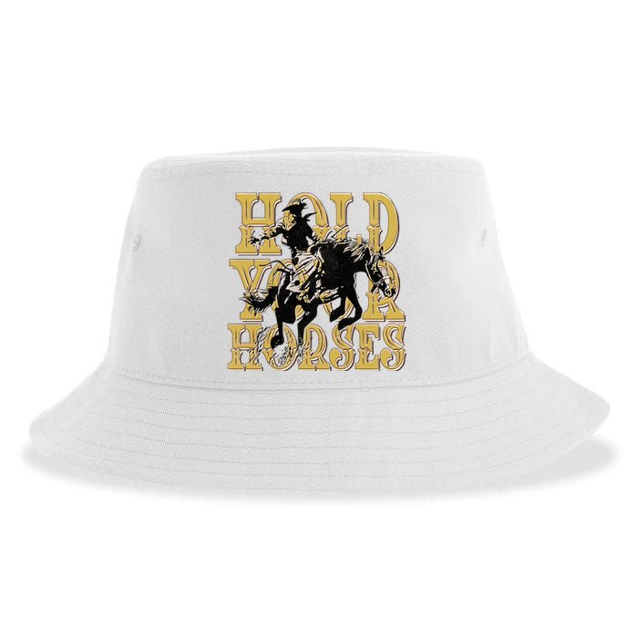 Hold Your Horse Horsing Cowboy Cowgirl Western Sustainable Bucket Hat