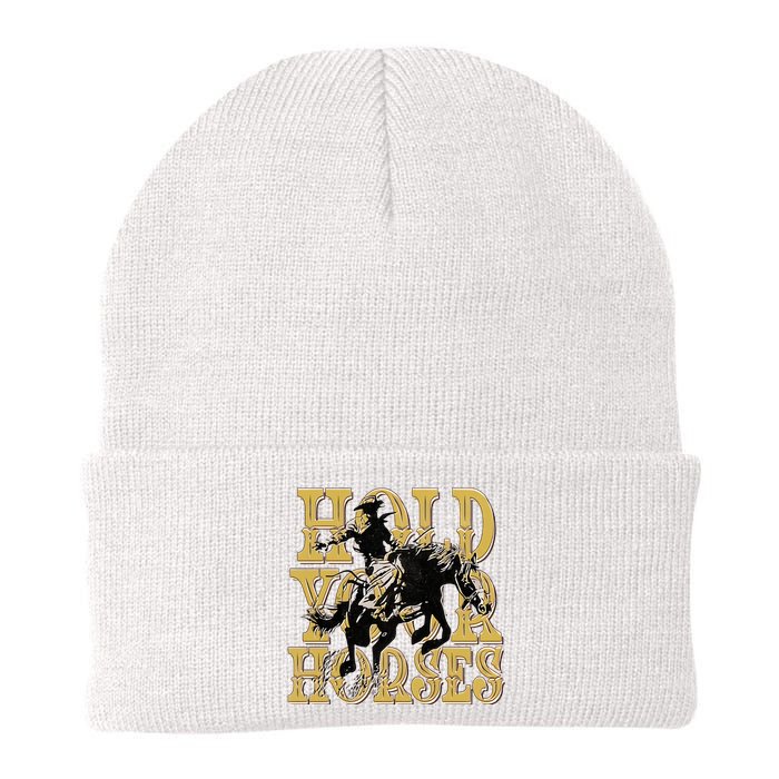 Hold Your Horse Horsing Cowboy Cowgirl Western Knit Cap Winter Beanie