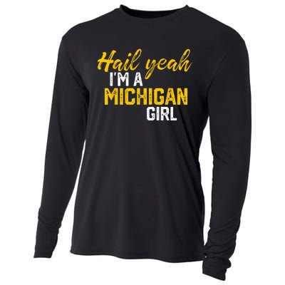 Hail Yeah Im A Michigan Michigan For Women Cooling Performance Long Sleeve Crew