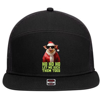 Hell Yeah I Suck Toes Weird Festive Embarrassing Christmas 7 Panel Mesh Trucker Snapback Hat