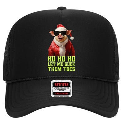 Hell Yeah I Suck Toes Weird Festive Embarrassing Christmas High Crown Mesh Back Trucker Hat