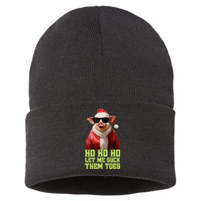 Hell Yeah I Suck Toes Weird Festive Embarrassing Christmas Sustainable Knit Beanie