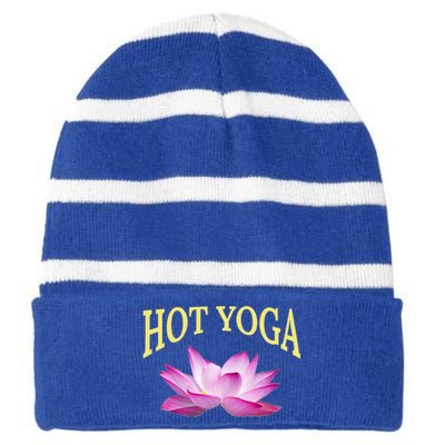 Hot Yoga Instructors / Lotus Hot Yoga Instructor Design Gift Striped Beanie with Solid Band