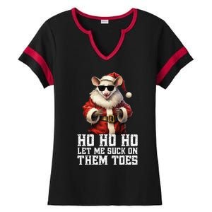 Hell Yeah I Suck Toes Possum Santa Embarrassing Christmas Ladies Halftime Notch Neck Tee