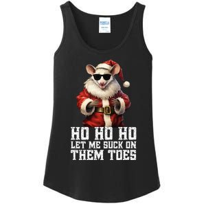 Hell Yeah I Suck Toes Possum Santa Embarrassing Christmas Ladies Essential Tank