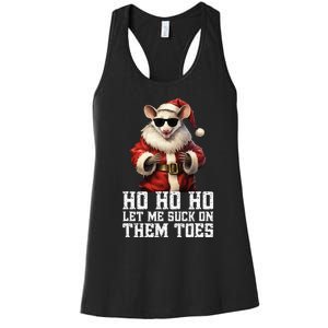 Hell Yeah I Suck Toes Possum Santa Embarrassing Christmas Women's Racerback Tank