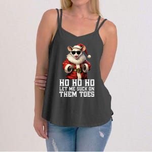 Hell Yeah I Suck Toes Possum Santa Embarrassing Christmas Women's Strappy Tank