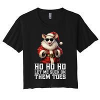 Hell Yeah I Suck Toes Possum Santa Embarrassing Christmas Women's Crop Top Tee