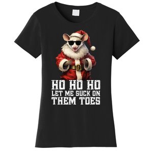 Hell Yeah I Suck Toes Possum Santa Embarrassing Christmas Women's T-Shirt