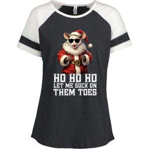 Hell Yeah I Suck Toes Possum Santa Embarrassing Christmas Enza Ladies Jersey Colorblock Tee