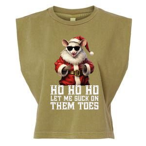 Hell Yeah I Suck Toes Possum Santa Embarrassing Christmas Garment-Dyed Women's Muscle Tee