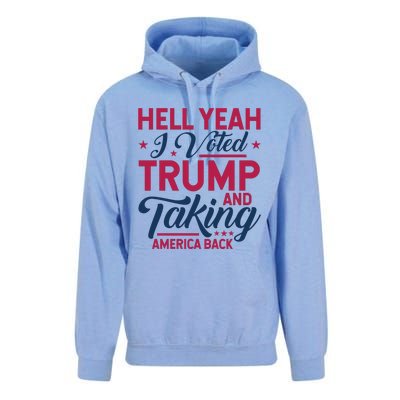 Hell Yeah I Voted Trump And Taking America Back Unisex Surf Hoodie