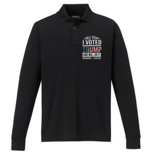 Hell Yeah! I Voted Trump Performance Long Sleeve Polo